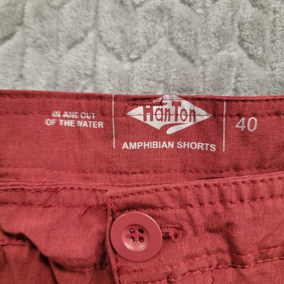 HanTon Mens Amphibian In And Out‎ Of Water Mens 40 Red Shorts Trunks - Picture 2 of 7
